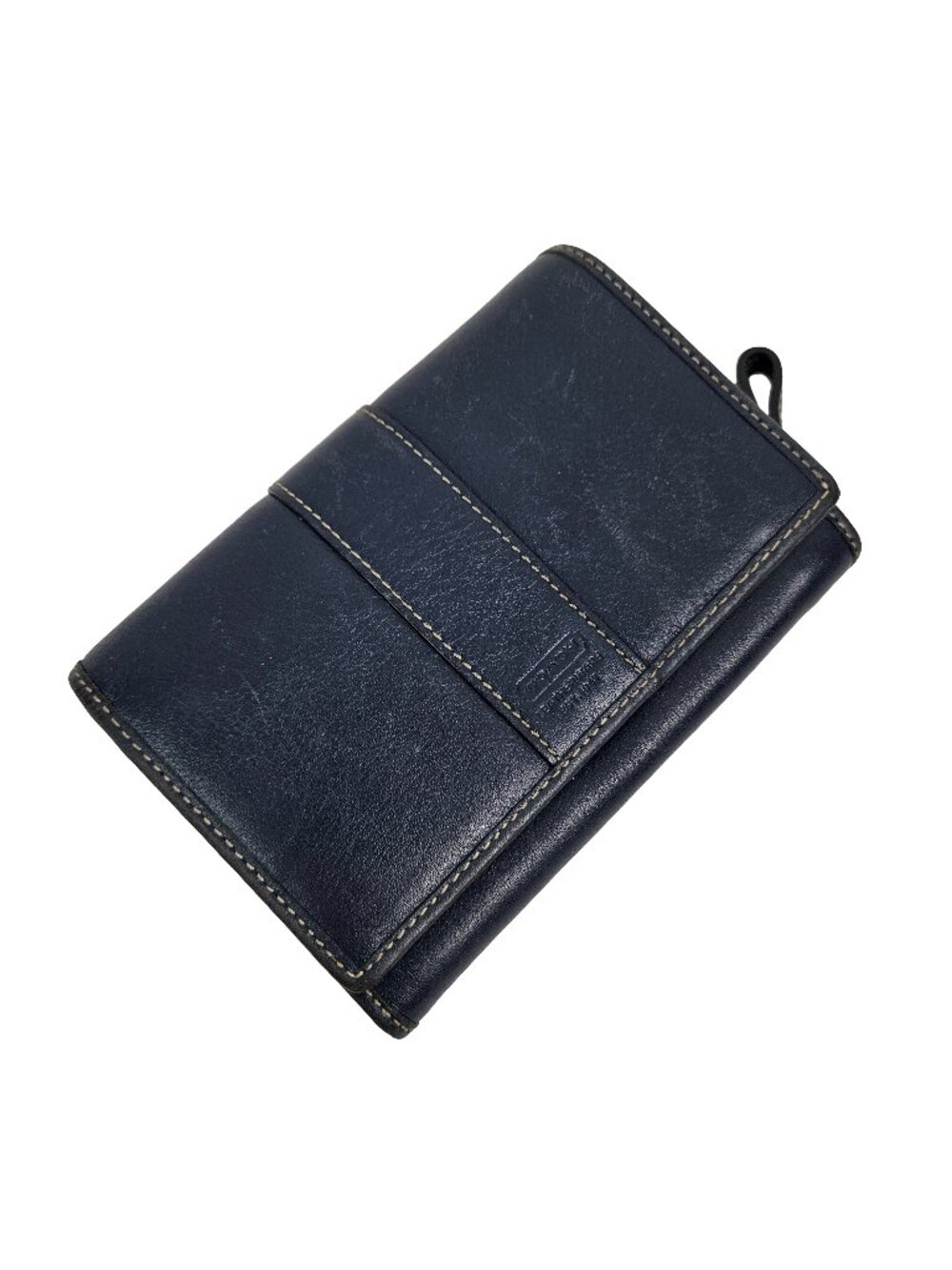 Coach Hamilton Compact Clutch Navy Blue Leather Bifold Snap Wallet